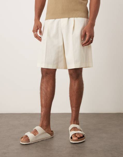 ASOS DESIGN – Smörgula bermudashorts i uppklädd stil med textur - view 1