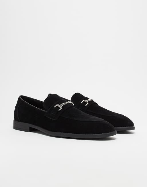 ASOS DESIGN snaffle detail loafers in black 