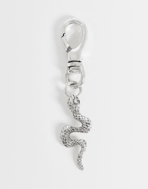ASOS DESIGN snake carabiner jeans clip in silver - view 1