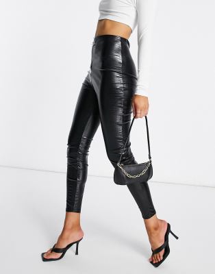 leather look tracksuit pants