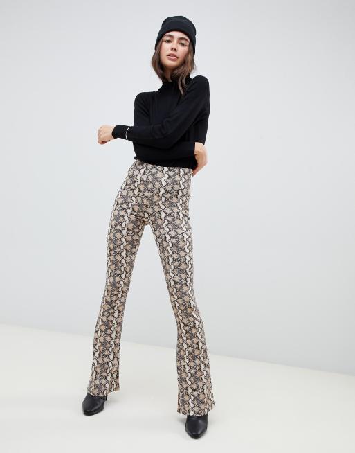 ASOS DESIGN snake print flare trousers, 4 of 4