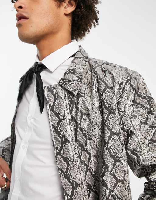 Grey snakeskin outlet blazer