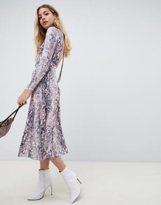 asos snake print midi dress