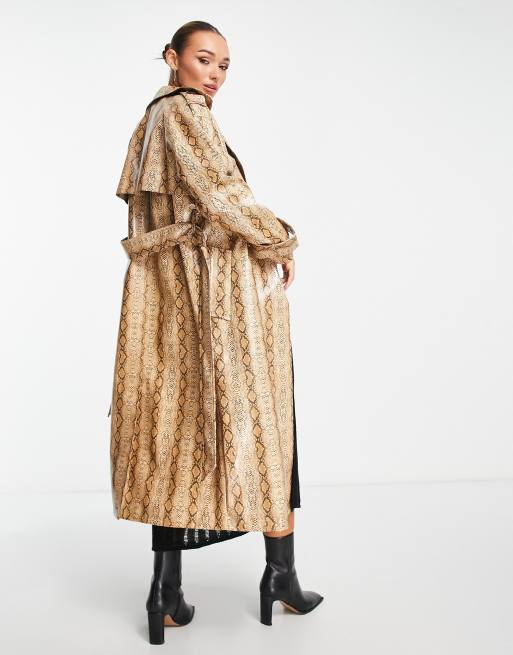 Snake print duster on sale jacket