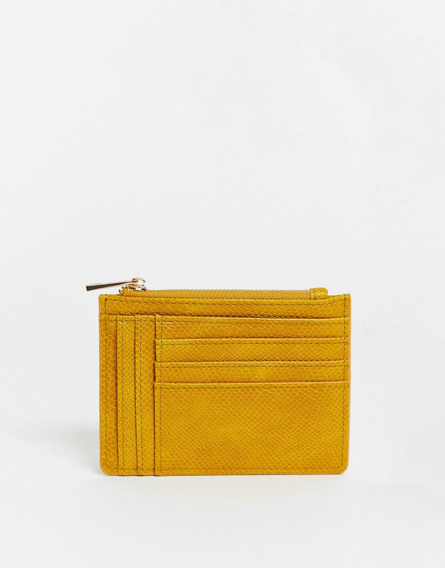 ASOS DESIGN snake purse with cardholder-Yellow