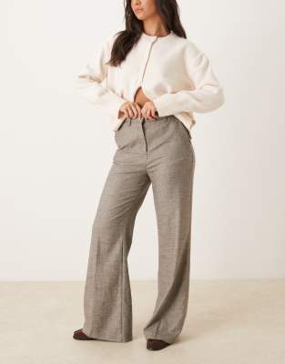 ASOS DESIGN - Snatch - Elegante Schlaghose mit Fischgrätmuster-Bunt