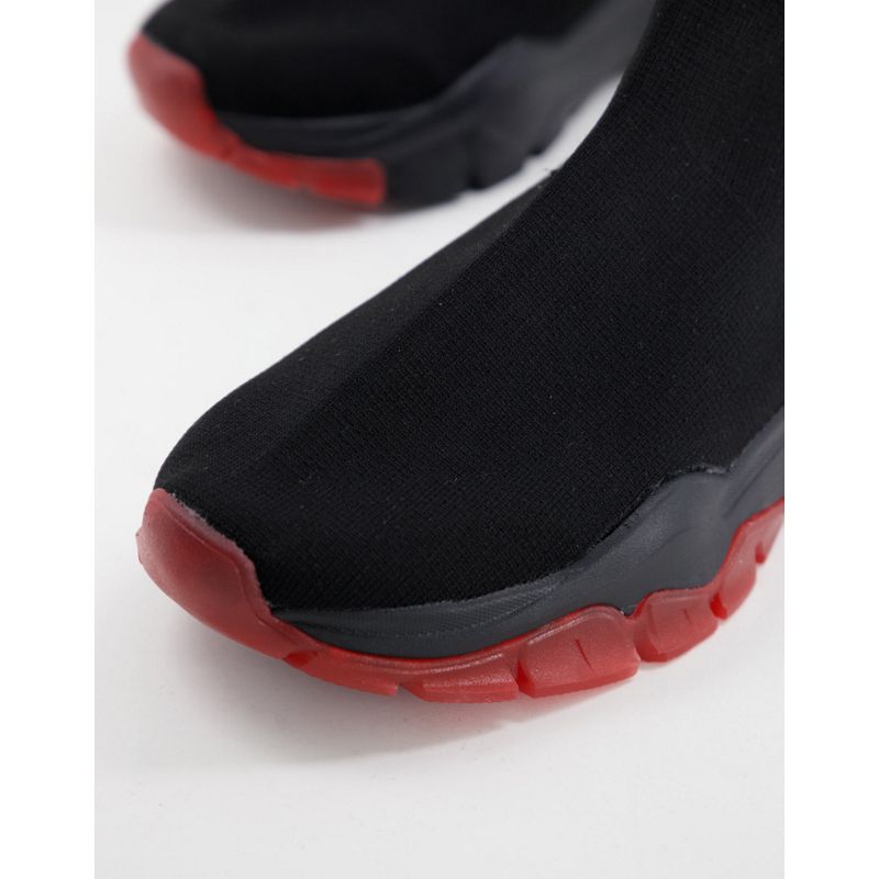 Scarpe, Stivali e Sneakers raPGJ DESIGN - Sneaker a calza in maglia nere con suola rossa