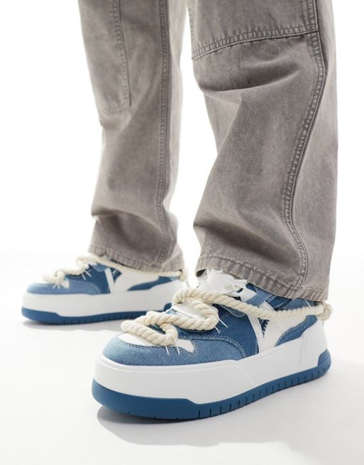 FhyzicsShops DESIGN – Sneaker aus blauem Denim mit dicker Sohle