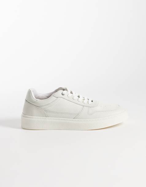 ASOS DESIGN – Sneaker im Panel-Design aus Leder in Wollweiß - view 1
