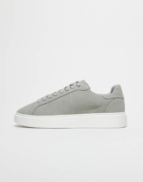 ASOS DESIGN – Sneaker in Grau zum Schnüren mit weißer Sohle - view 1