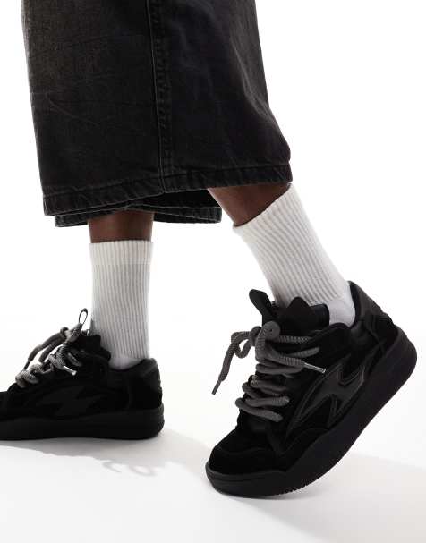 ASOS DESIGN – Sneaker mit dicker Sohle in Schwarz - view 1