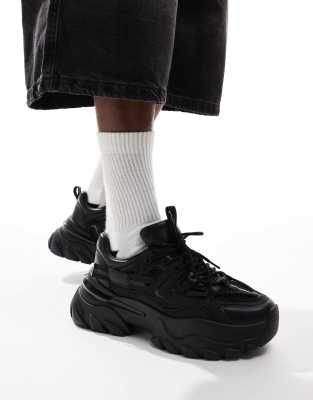 Damen Strick-Sneaker - Schnürschuh mit dicker Sohle