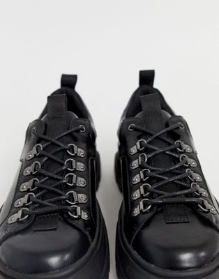 ASOS DESIGN sneaker shoes in black faux 