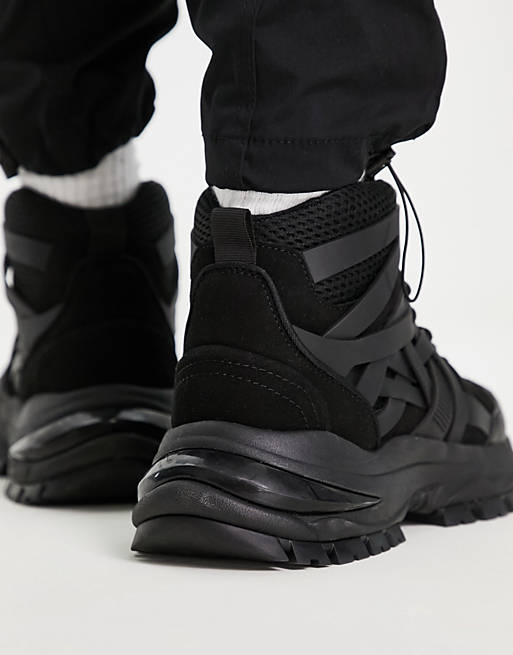Asos Uomo Scarpe Stivali Stivali di gomma Sneakers nere con suola in gomma Chron 2 