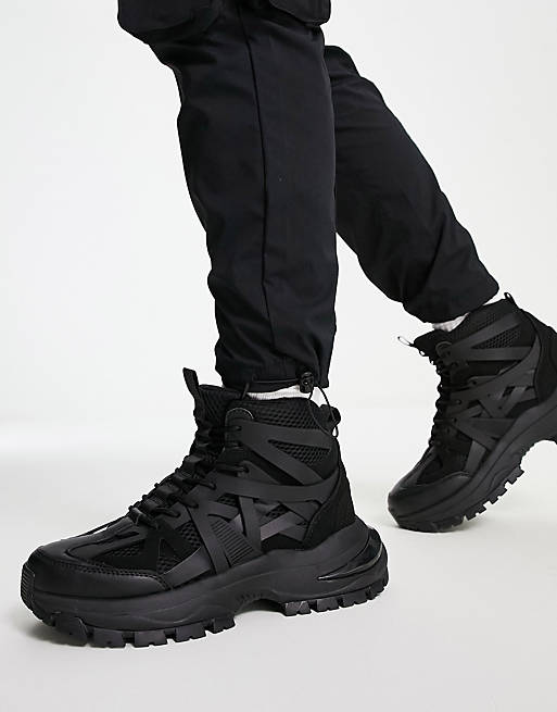 Sneakers casual nere con suola in gomma Asos Uomo Scarpe Stivali Stivali di gomma 