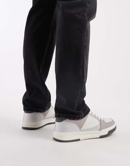 ASOS DESIGN - Sneakers bianche e argento, 4 di 5