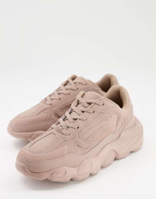 ASOS DESIGN - Sneakers con suola spessa in camoscio sintetico rosa