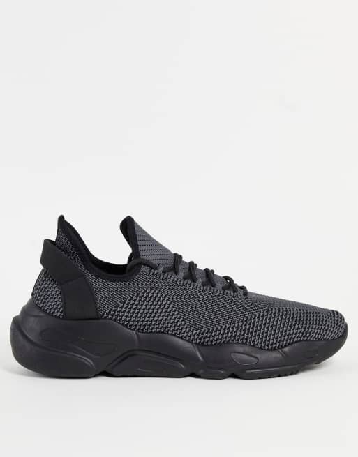 ASOS DESIGN - Sneakers da running in maglia nero mix