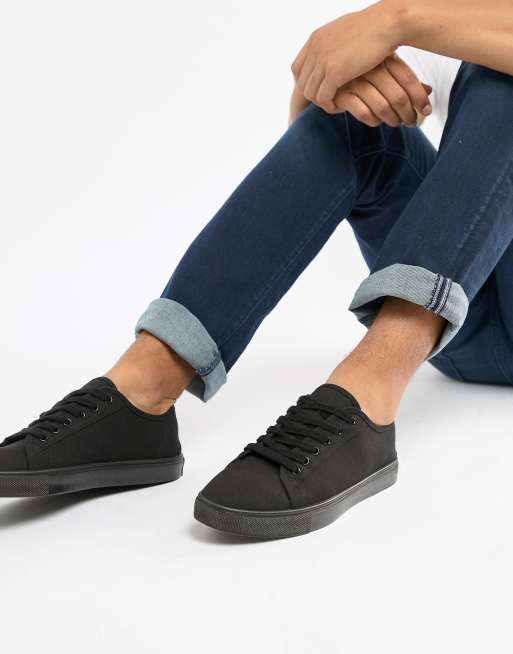 Canvas sneakers shop black