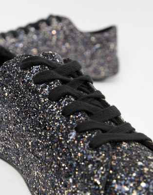 black glitter sneakers