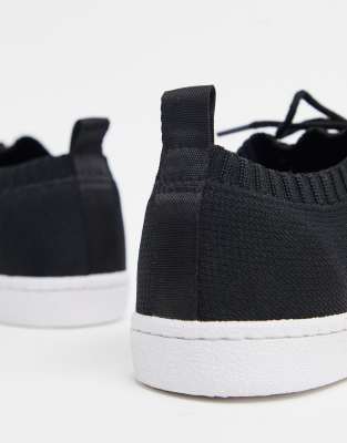 asos design high top sneakers in black mesh
