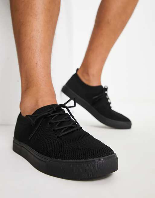 ASOS Slip On Sock Boot Sneakers In Black Knit