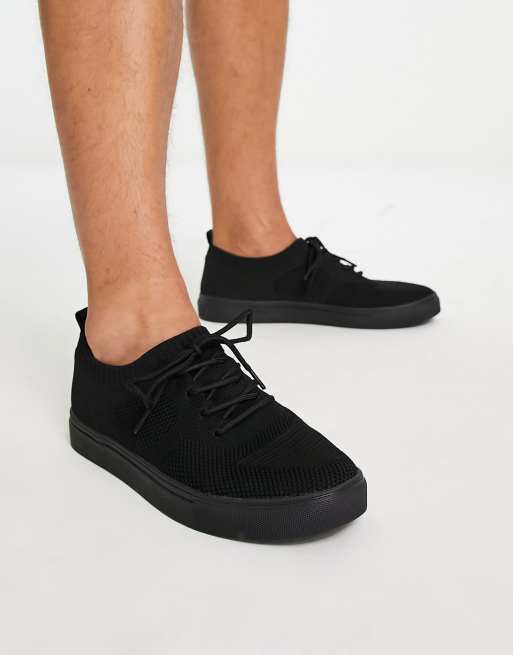 ASOS DESIGN sneakers in black knitted mesh