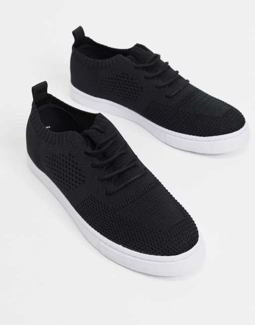 ASOS Design Knit Slip on Sneakers in Black