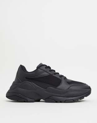 mens black chunky trainers