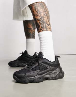 ASOS DESIGN sneakers in black mesh with chunky sole ASOS