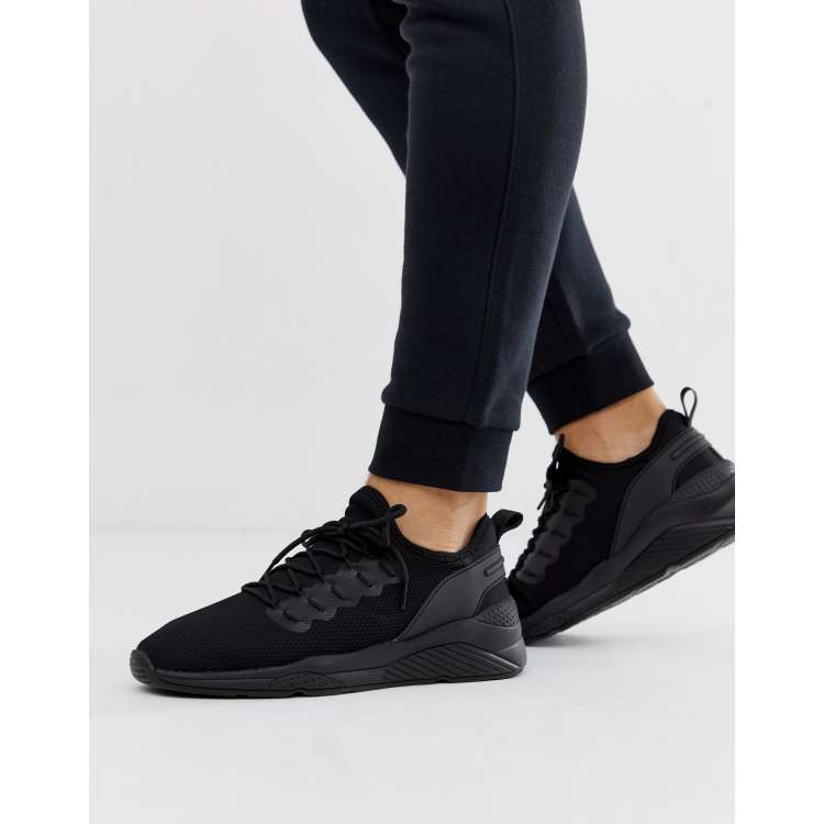 Asos high top sneakers in shop black mesh