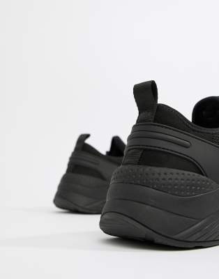 asos design high top sneakers in black mesh