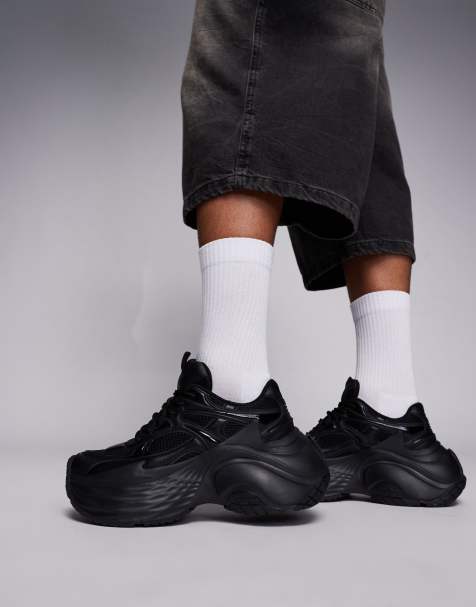 ASOS DESIGN sneakers in black with chunky sole - view 1