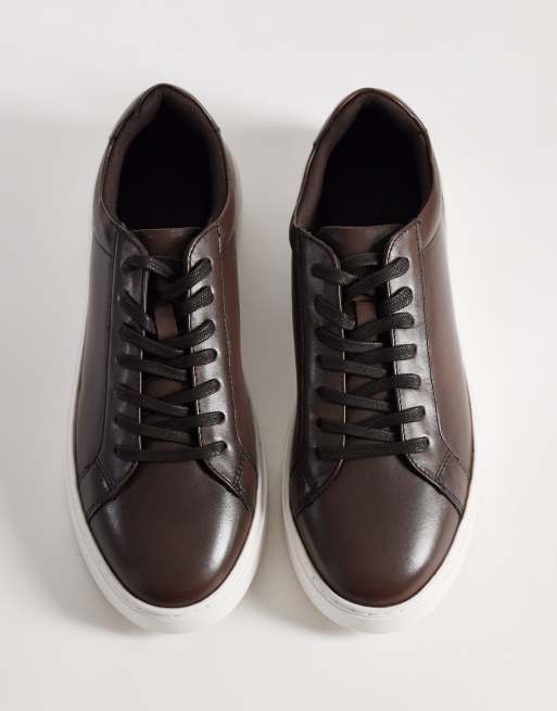 ASOS DESIGN sneakers in brown leather, 2 of 5