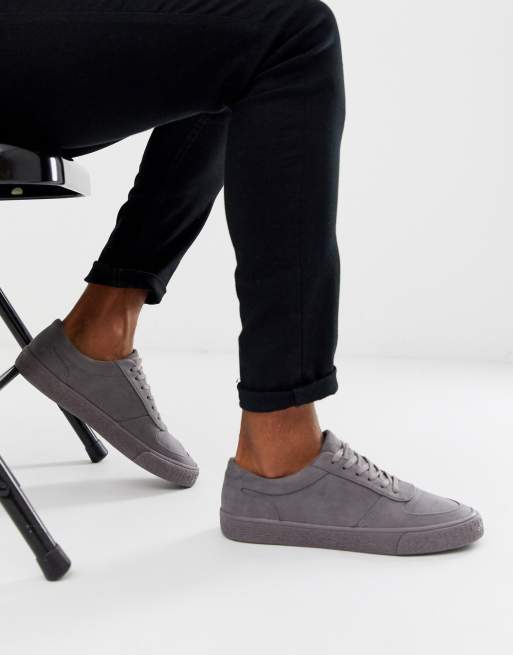 Grey suede sneakers sale