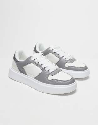 Asos Design Sneakers In Gray And White