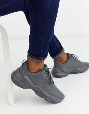 asos design high top sneakers in black mesh