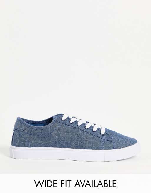 ASOS DESIGN sneakers in navy canvas