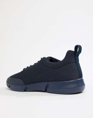 asos design high top sneakers in black mesh