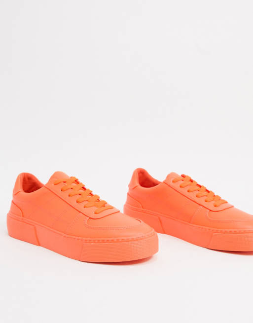 Neon store orange sneakers