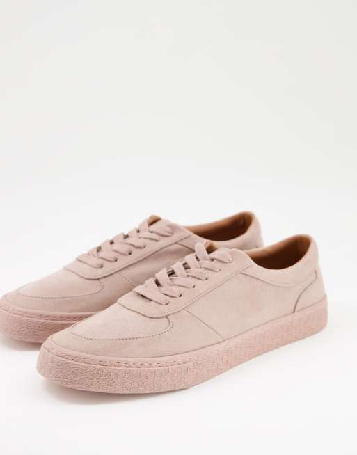 ASOS DESIGN sneakers in pink faux suede