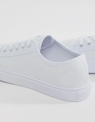 white canvas sneakers