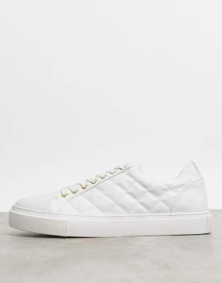 quilted sneakers white