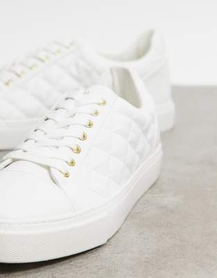 white quilted sneakers