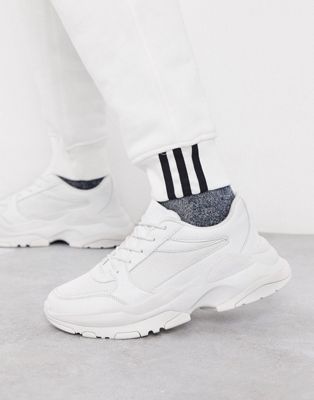 ASOS DESIGN sneakers in white mesh with 