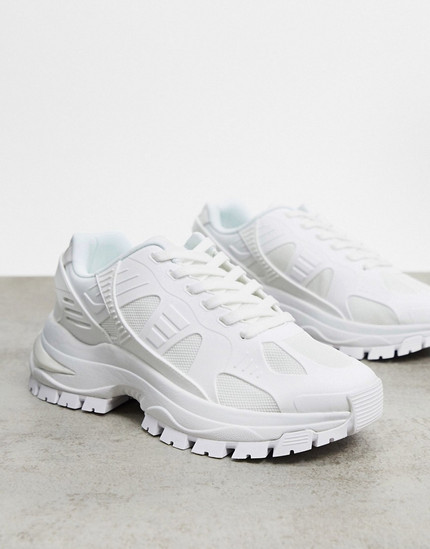 ASOS DESIGN sneakers in white with chunky sole and rubber panels
