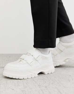 asos design sneakers in white