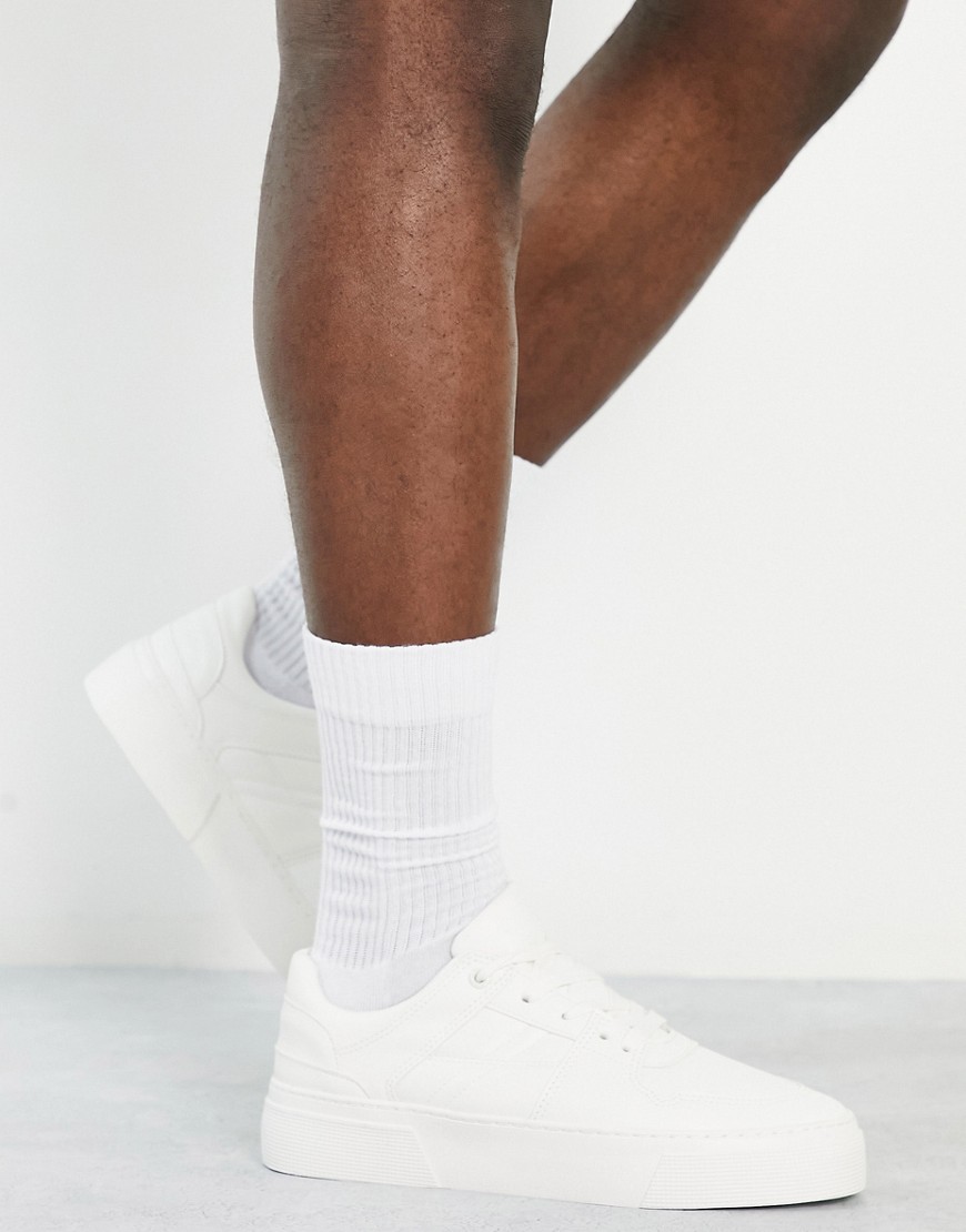 Asos Design Sneakers In White With Chunky Sole