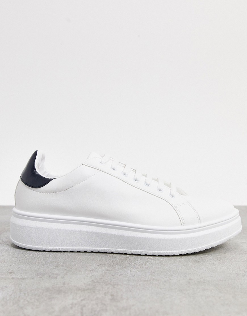 ASOS DESIGN sneakers in white with contrast back tab