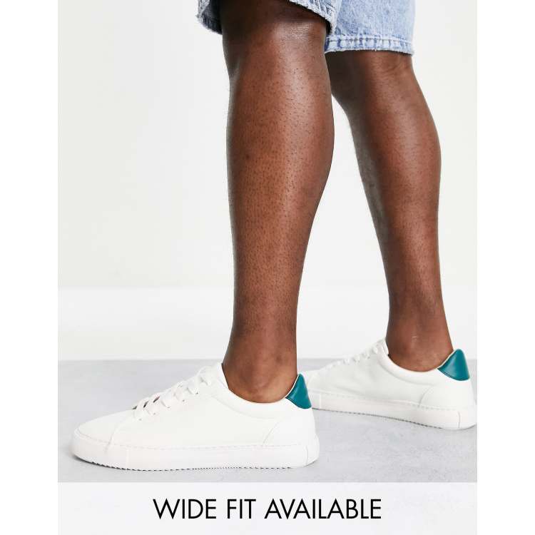 White sneakers on sale with green back